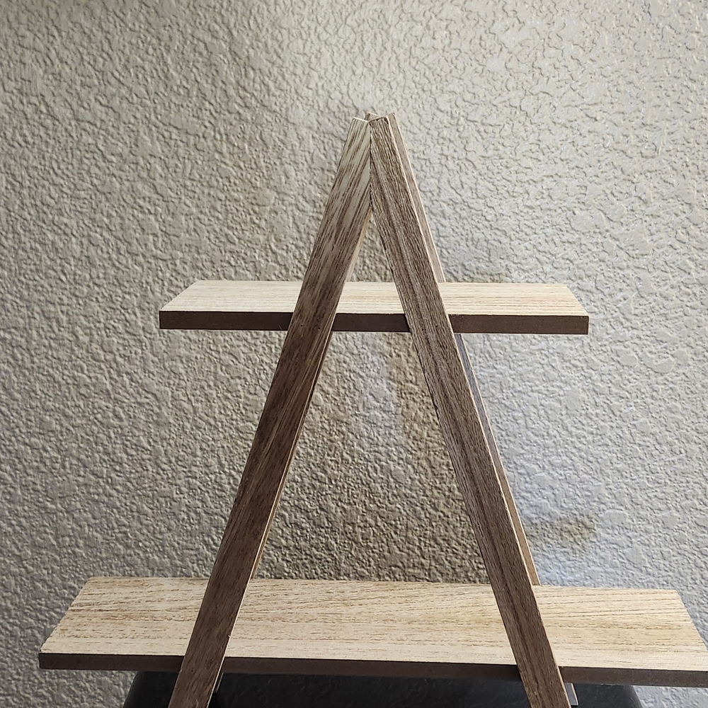 Rustic Brown A-Frame Display Shelf